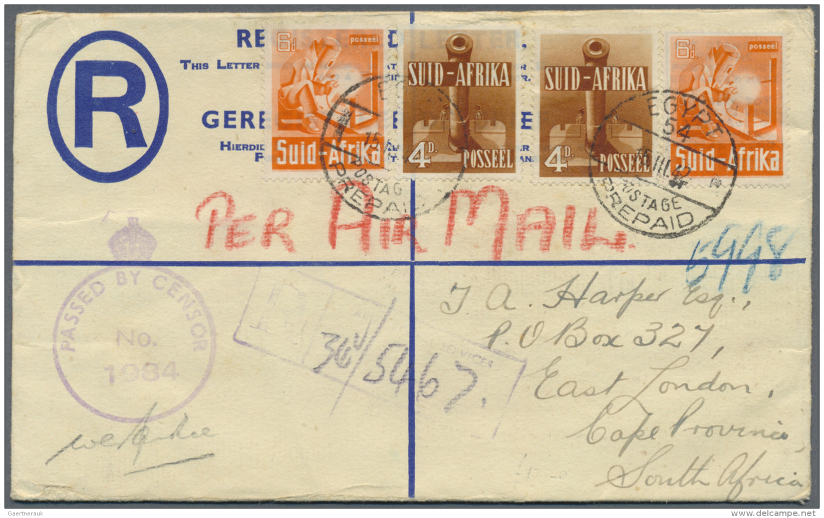 S&uuml;dafrika - Ganzsachen: REGISTERED LETTERS: 1915/80 (ca.), Duplicated Accumulation Of About 220 Mostly Used Registe - Other & Unclassified