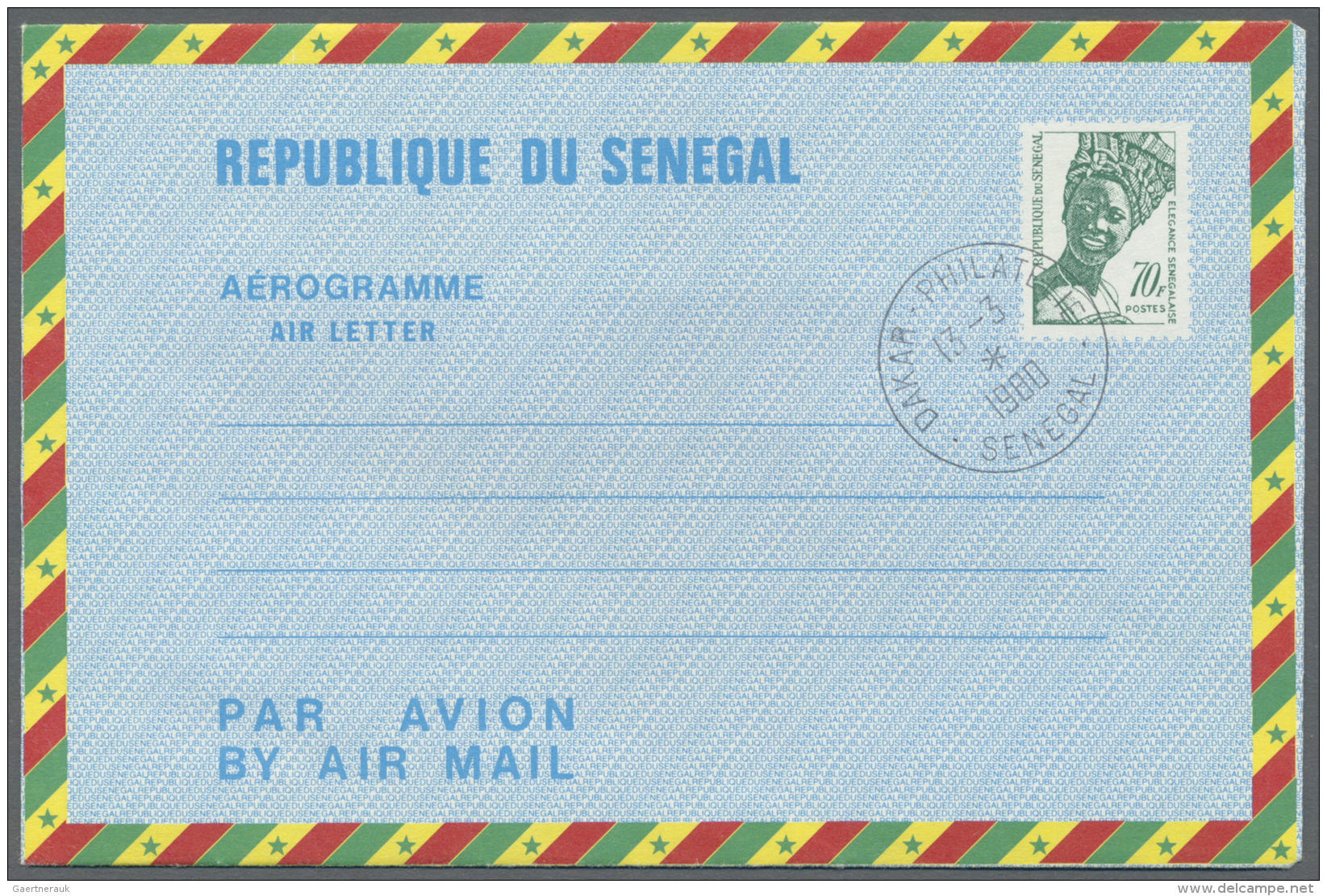 Senegal: 1980/1990 (ca.), AEROGRAMMES: Unusual Accumulation With About 350 Unused And CTO (philatelic Used) Aerogrammes - Senegal (1960-...)