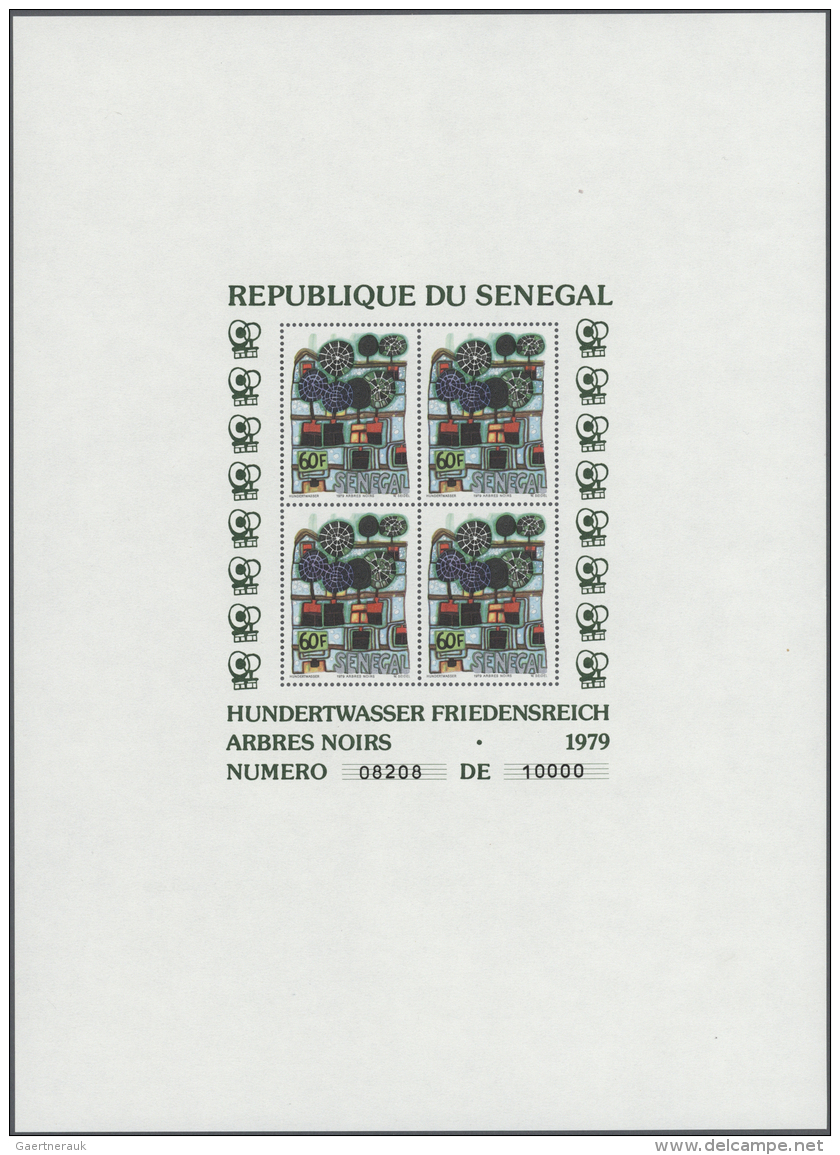 Senegal: 1979, Hundertwasser, Neunzehnmal Block 34 Bis 36 Postfrisch, Sehr Gesuchte Ausgabe!, Mi.&euro; 11.400,-. - Senegal (1960-...)