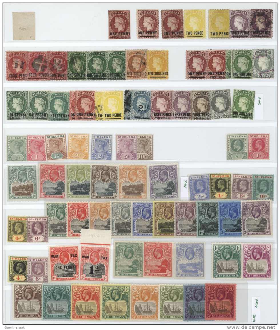 St. Helena: 1863/1967, Mainly Mint Collection On Stocksheets, From A Nice Selection Of QV Issues, SG Nos. 55/60, 64/70, - Saint Helena Island