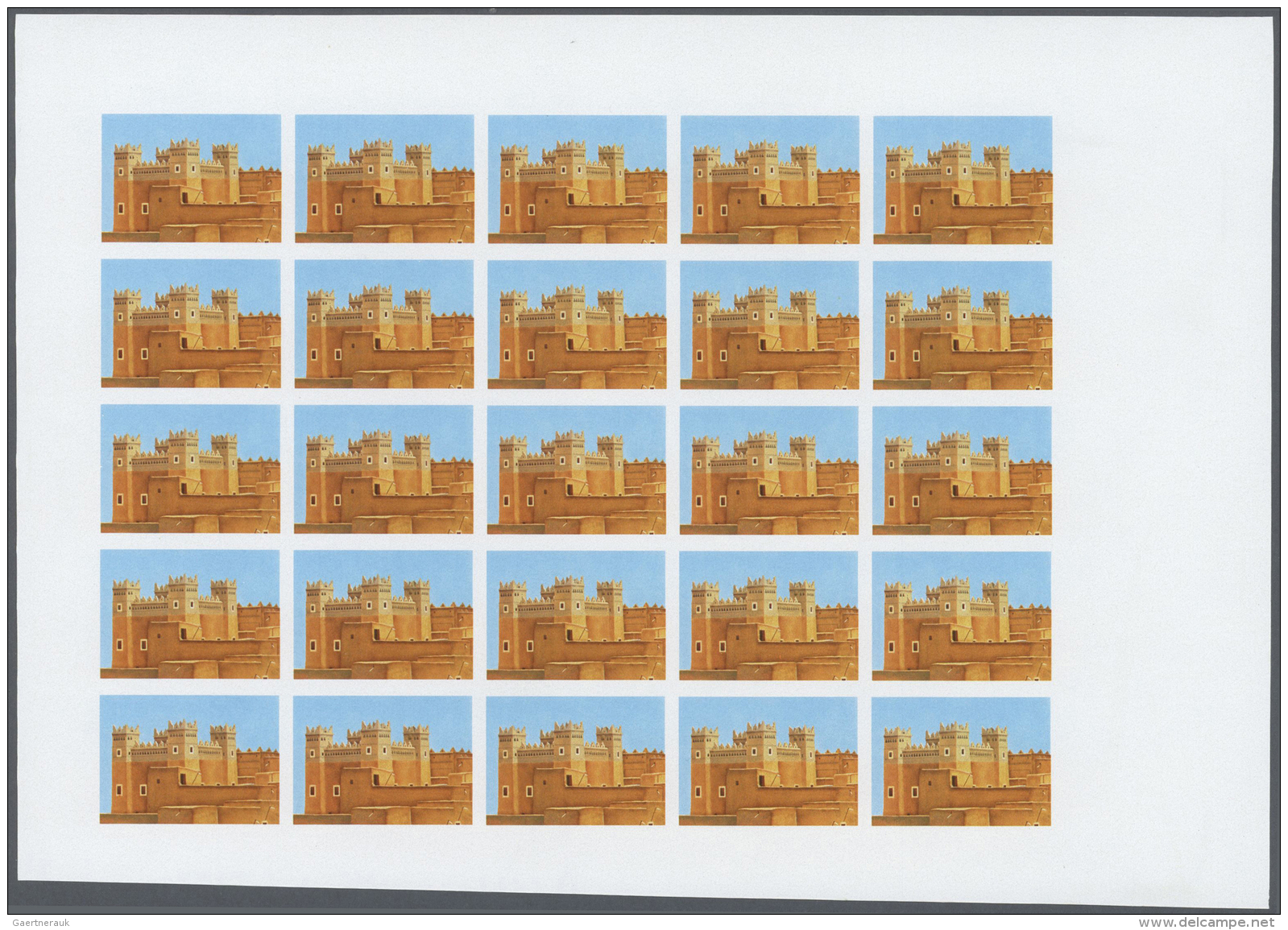 Marokko: 1980, Progressive Proofs Set Of Sheets For The Issue SOUTH MOROCCAN ARCHITECTURE. The Issue Consists Of 1 Value - Morocco (1956-...)