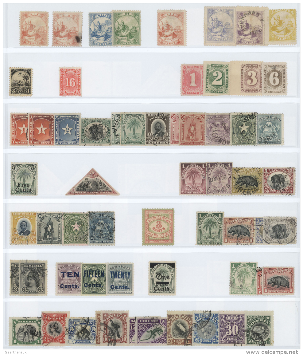 Liberia: 1860/1956, Mint And Used Collection On Stocksheets, From Early Issues Well Colelcted Throughout Incl. Some Offi - Liberia