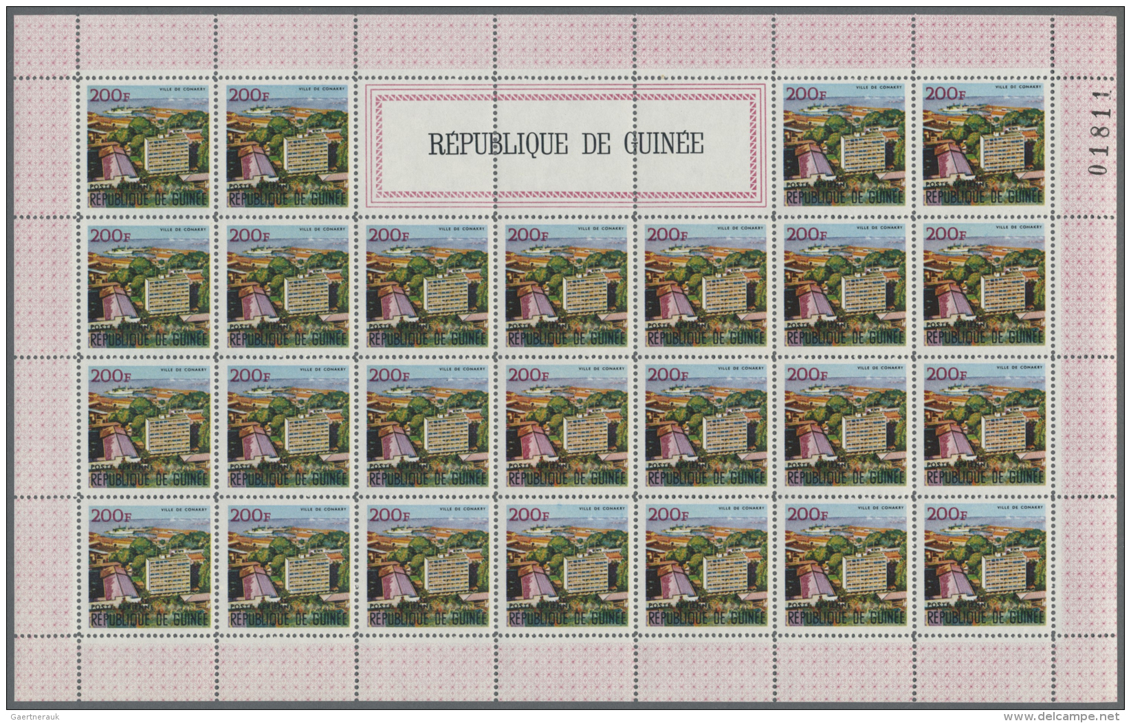 Guinea: 1967, Pictorial Issue, 2.400 Complete Sets Within Sheets, MNH (Mi. 437/42 A, 13.200,- &euro;). - Guinea (1958-...)