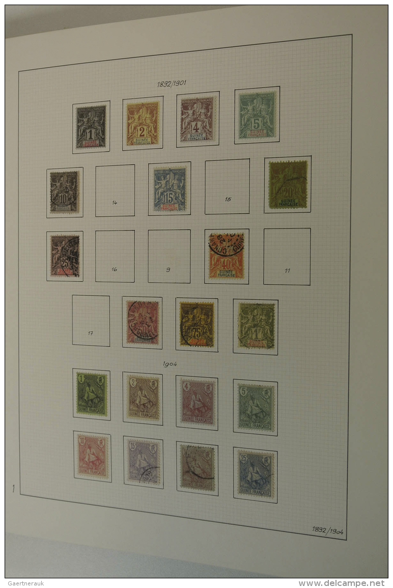 Guinea: 1892/1980: MNH, Mint Hinged And Used Collection Guinee 1892-1980 In 2 Lindner Albums. Collection Is Well Filled - Guinea (1958-...)