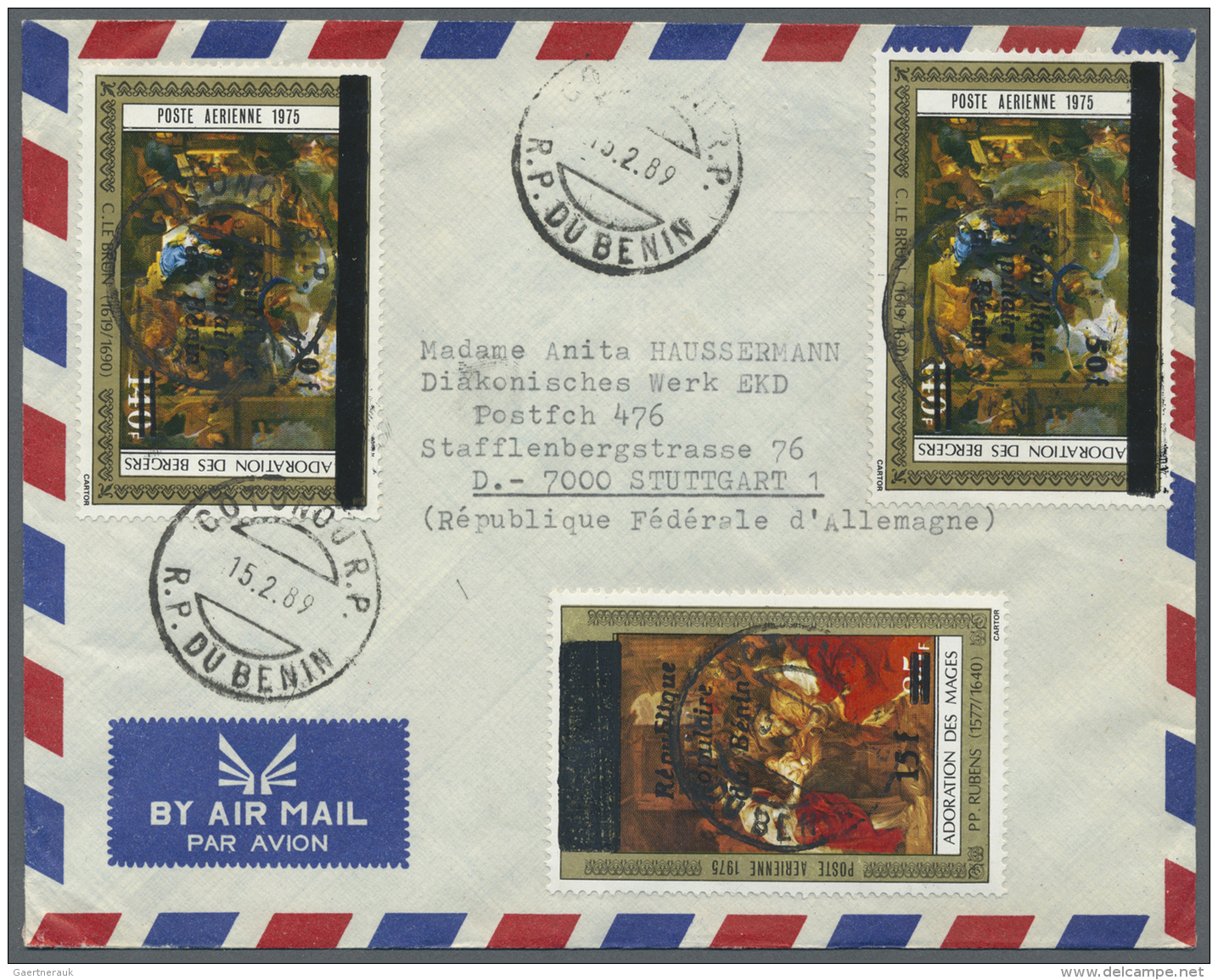 Benin: 1983/1993, Lot Of 26 Commercial (mainly Airmail) Covers To Germany, Bearing Attractive Frankings (mainly Commemor - Benin - Dahomey (1960-...)