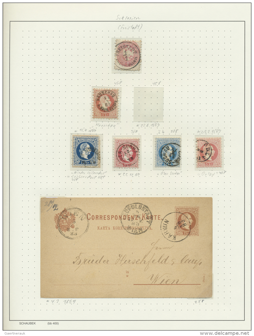 Polen - Heimat: 1835/1918 (ca.), POSTMARKS OF SILESIA (ÅšLÄ„SK), Specialised Collection On Apprx. 50 Album Pages, Compri - Other & Unclassified