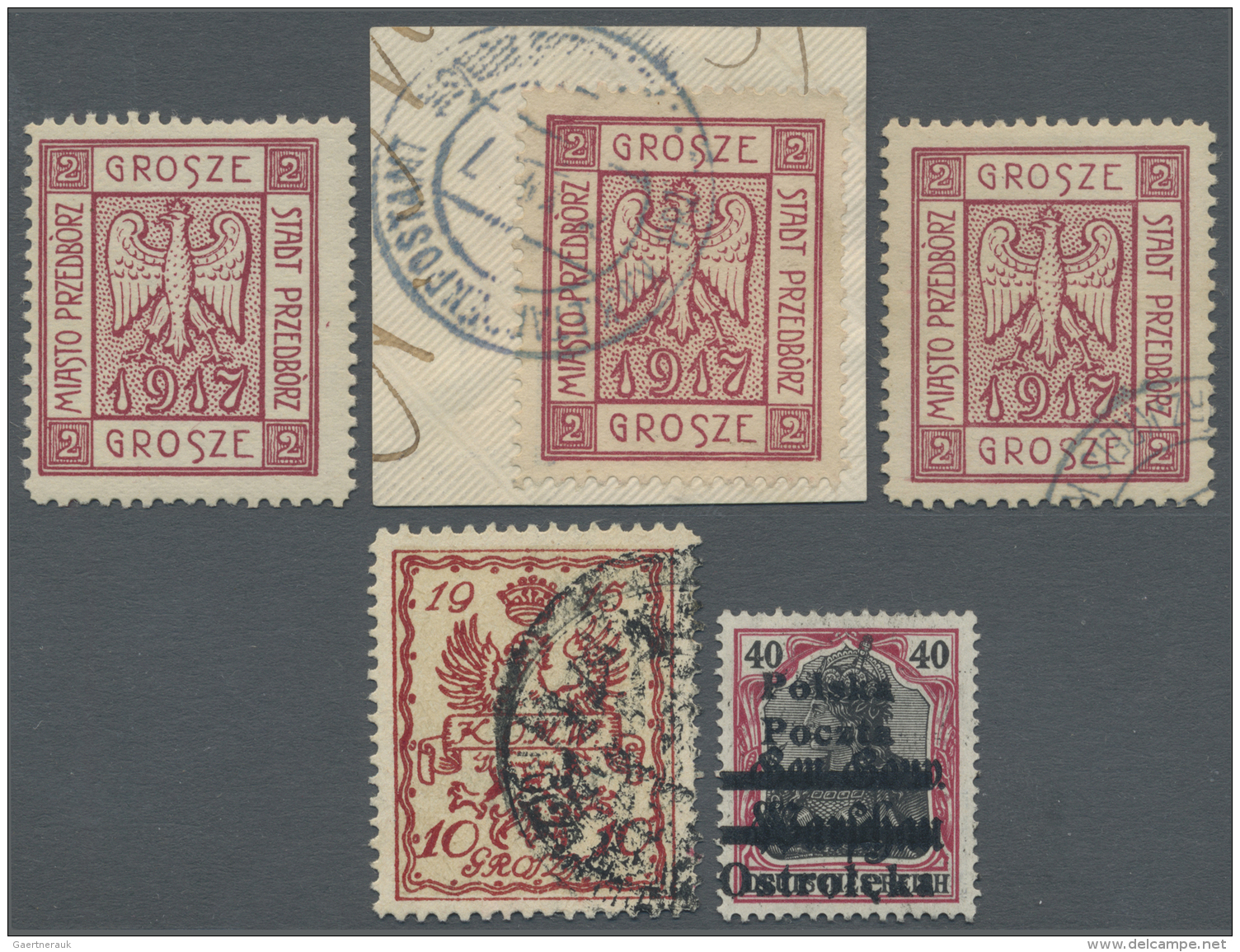 Polen - Lokalausgaben 1915/19: 1915-19: Umfangreiche Sammlung Von Ca. 160 Marken Der Lokalausgaben Auf Gro&szlig;en Stec - Other & Unclassified