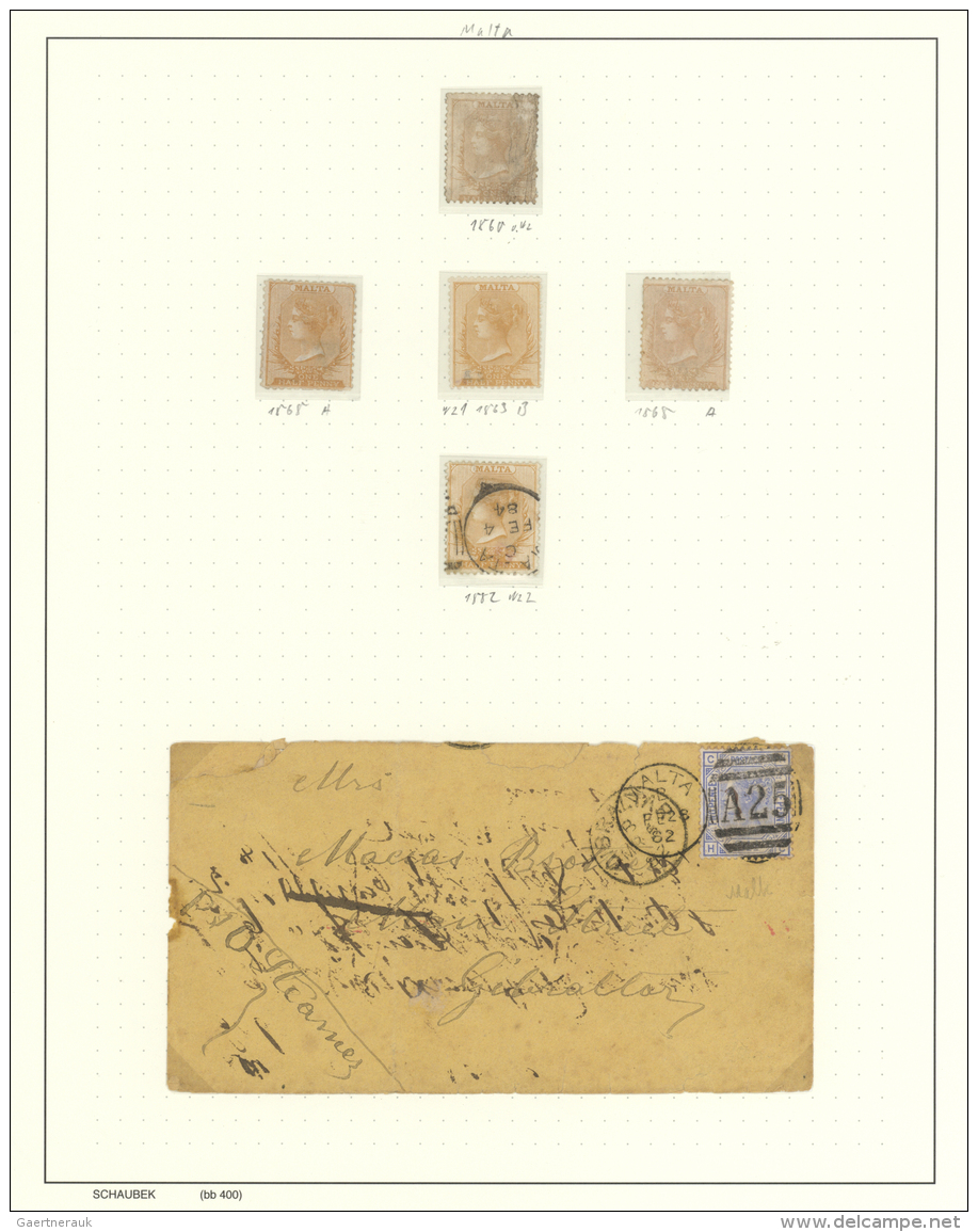 Malta: 1863/1916, Mint And Used Collection On Album Pages, Also Comprising 21 Entires. - Malta
