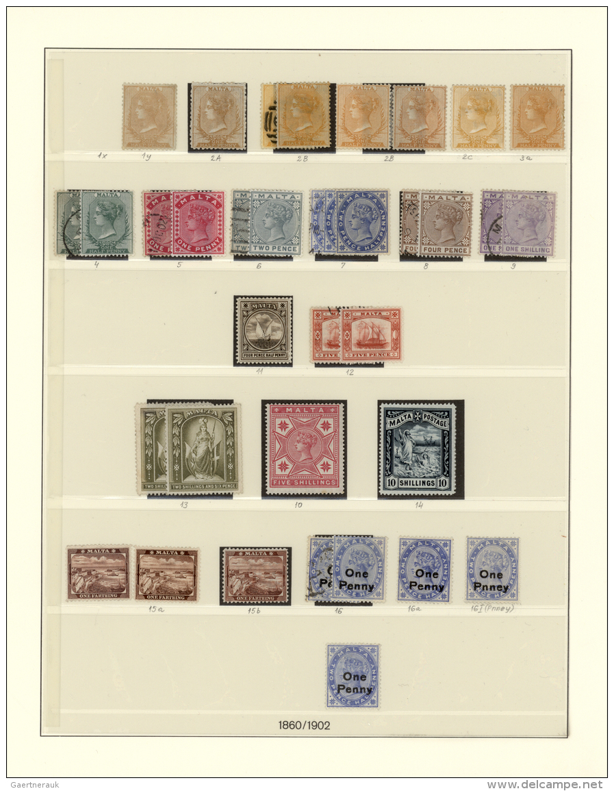 Malta: 1860/1974, Almost Exclusively Mint Collection In A Lindner Binder, Nearly Complete (main Cat.numbers According To - Malta