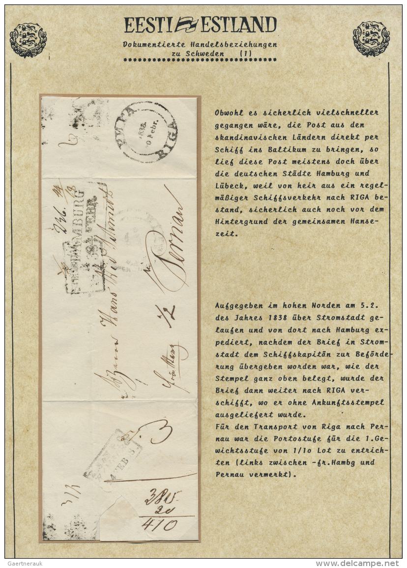 Estland: 1820/1937, Zumeist Ausstellungsm&auml;&szlig;ig Aufgebaute Sammlung Von 15 Briefen, 6 Gestempelten Marken Und 3 - Estonia