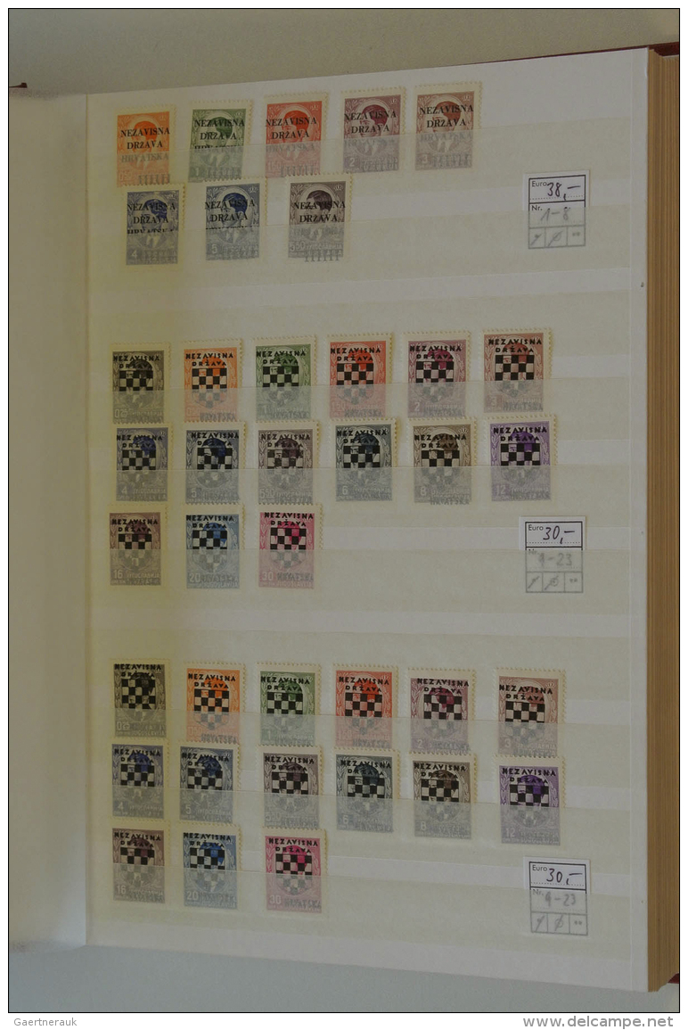 Kroatien: 1941/45: Mainly MNH Collection Croatia, A.o. (cat. Michel) No. 1-23, 38 Till 1945, In Mainnumbers Complete, A. - Croatia