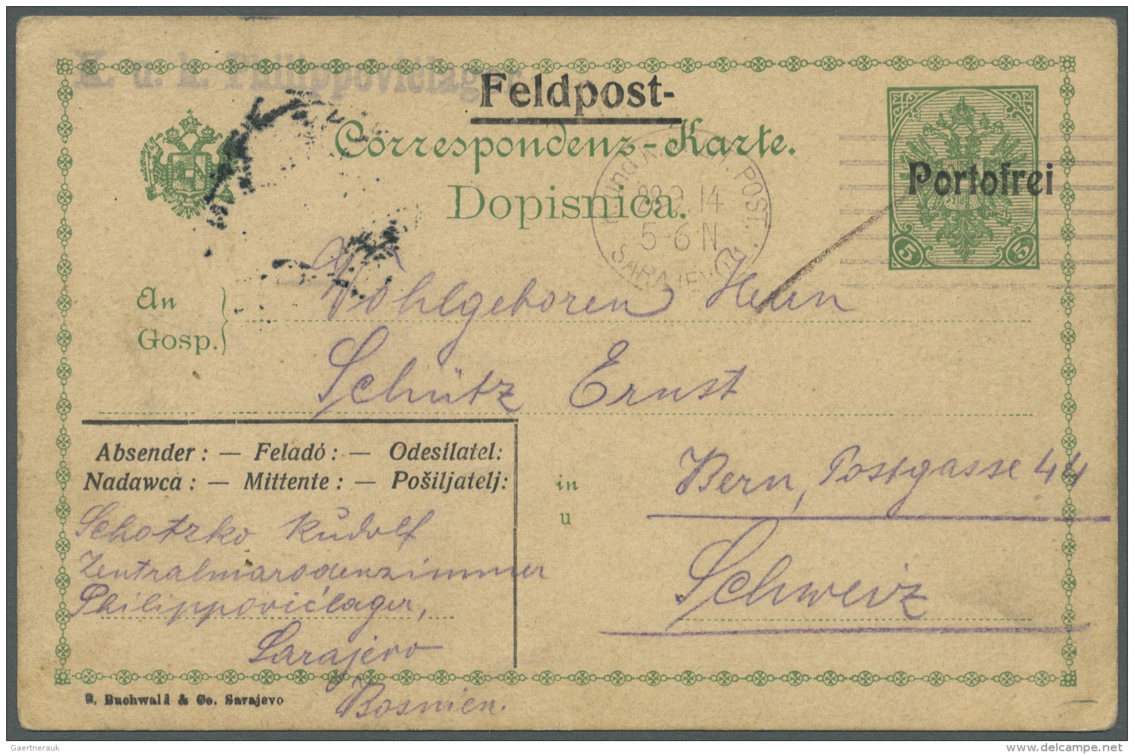 Bosnien Und Herzegowina (&Ouml;sterreich 1879/1918): 1914/1918  13 (verwendete) Feldpostbrief/Feldpostkarten Dazu 8 Unge - Bosnië En Herzegovina