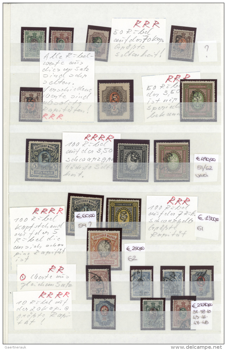 Armenien: 1919-22, Collection In Large Album Including Variaties, Handstamped Perf And Imperf Stamps, Most Mint, Differe - Armenia