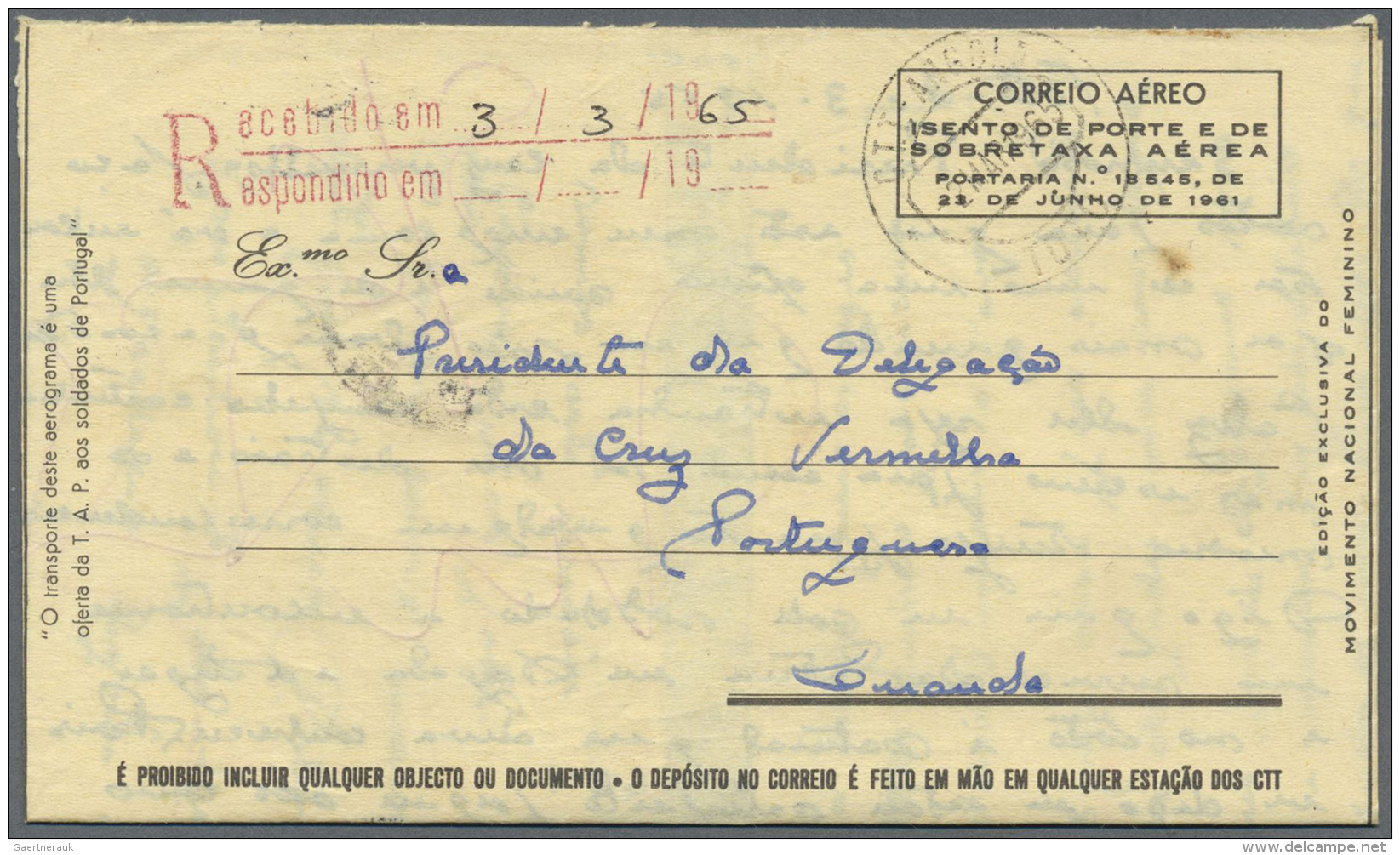 Portugal - Besonderheiten: 1961/1974 (ca.), MILITARY MAIL: Accumulation With Approx. 2.800 (!) Commercially Used Militar - Sonstige & Ohne Zuordnung