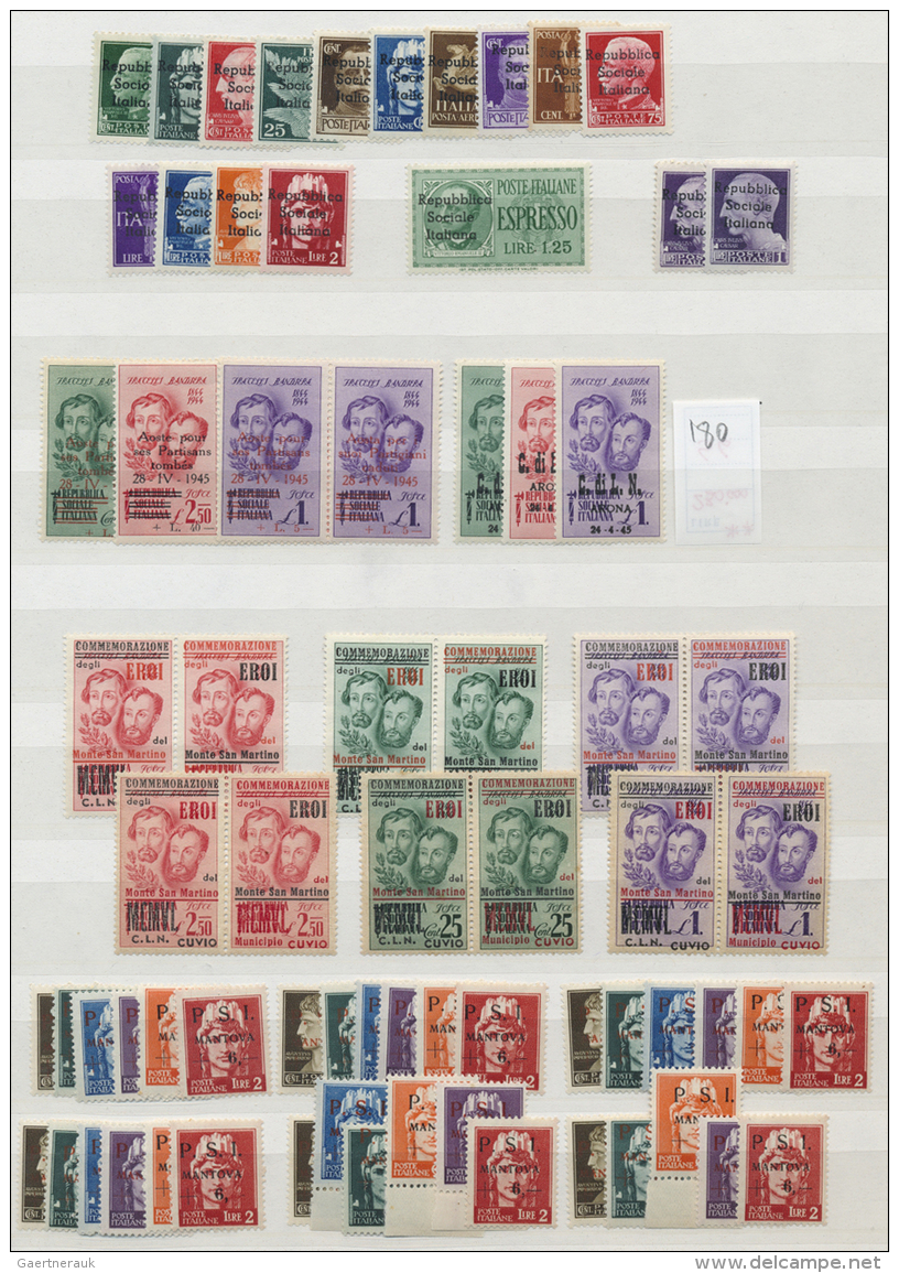Italien - Lokalausgaben 1944/45: 1944/1945, Mint Assortment Of Stocksheets, Comprising TERAMO, CUVIO (incl. Two Sets Se- - Sonstige & Ohne Zuordnung