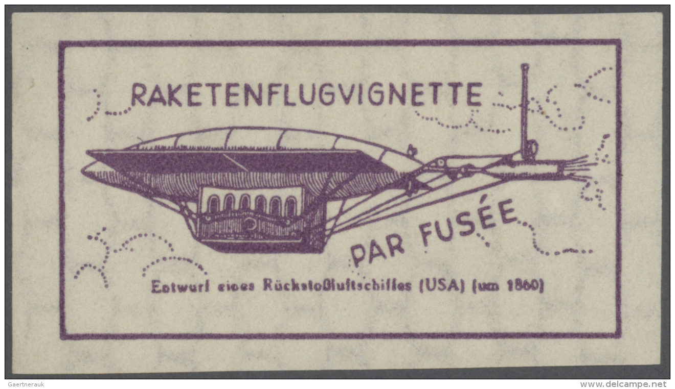 Raketenpost: 1933/4 Spannender Posten Mit Ca. 26  Sog. Zucker Raketenbelgen - Dabei 3 KEHRDRUCKE Auf Karten, Originalunt - Sonstige & Ohne Zuordnung