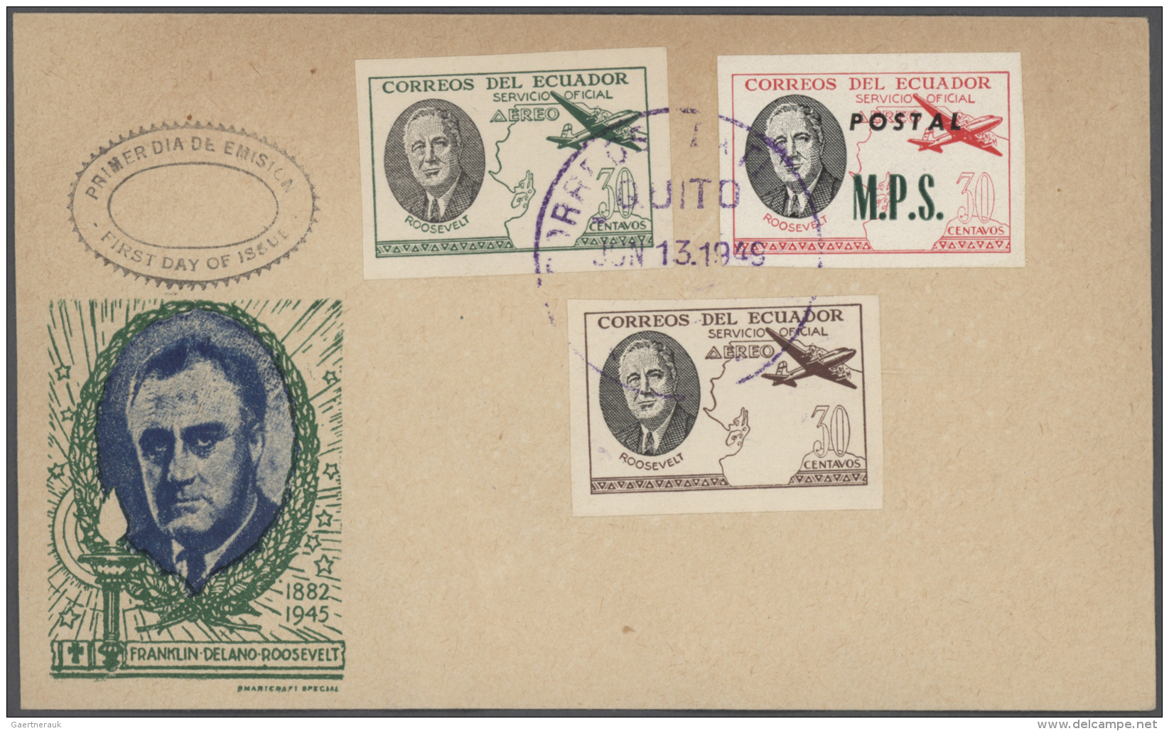 Thematik: Politik / Politics: 1949, ROOSEVELT, Collection Of 32 Covers (mostly Fdc) With Stamps And Miniature-sheets Com - Andere & Zonder Classificatie