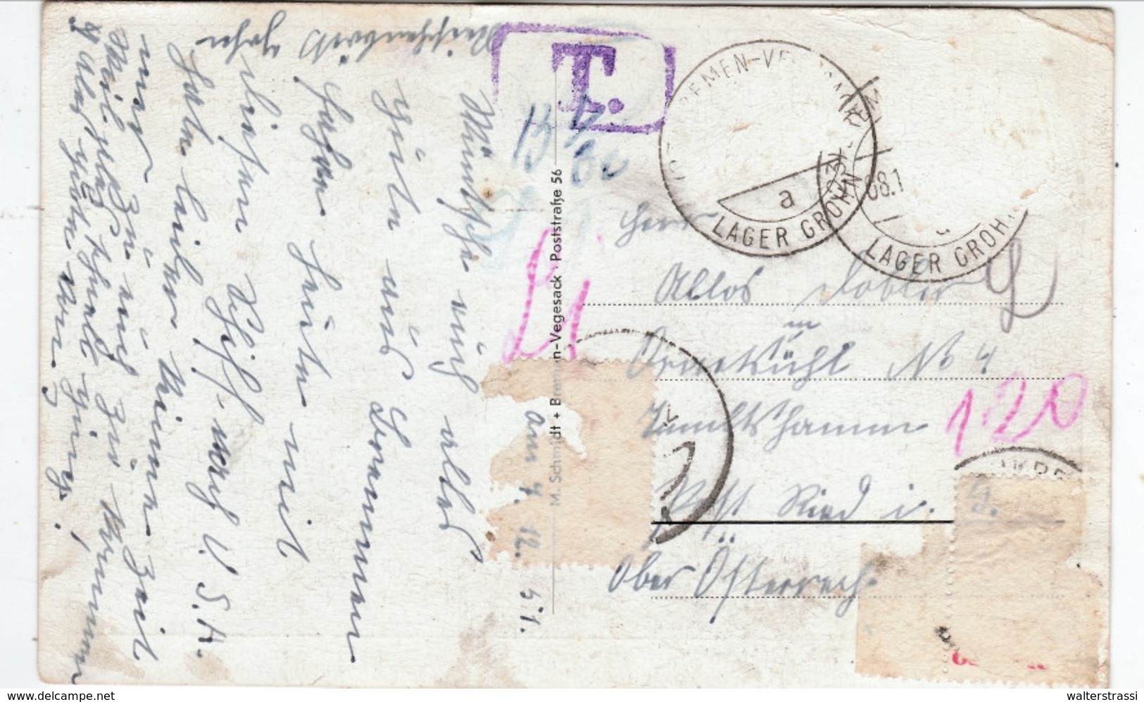 MS. " General C.C. Ballou ", Stempel " Lager Groh " - Dampfer