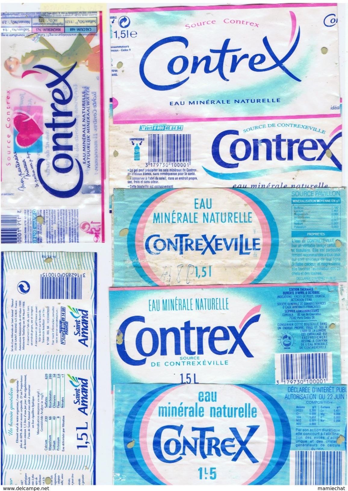 ETIQUETTES -EAU CONTREX + 1 SAINT-AMAND-2 SCANS- - Sonstige & Ohne Zuordnung