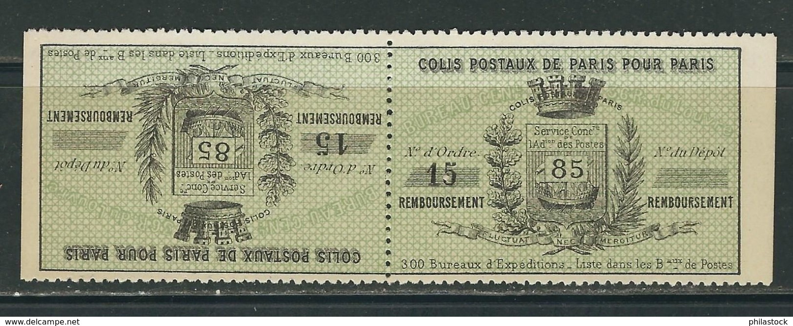 FRANCE Colis Postaux Paris Pour Paris N° 7 & 8 ** - Mint/Hinged