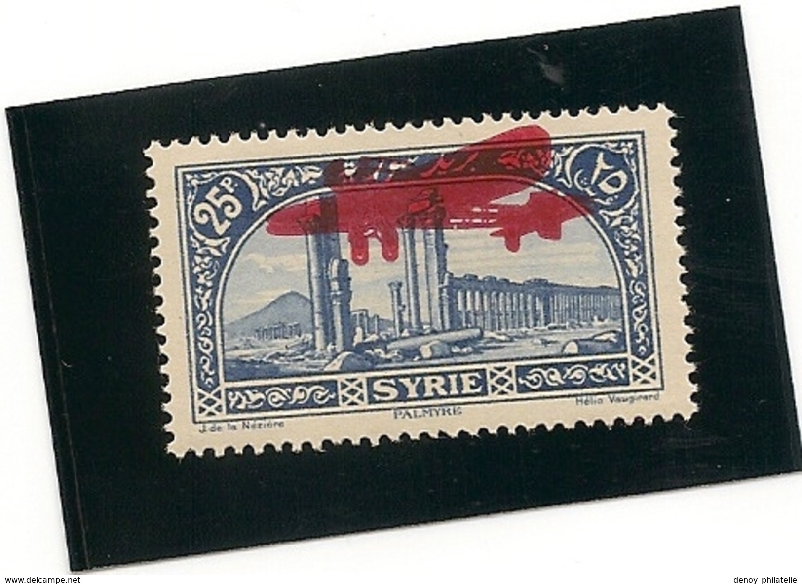 Syrie PA 42 Double Surcharge  , Charniére Légére * Fraicheur Postale - Poste Aérienne