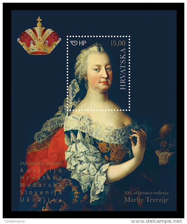 Croatia 2017 Mih. 1284 (Bl.67) Empress Maria Theresa (joint Issue Croatia-Austria-Hungary-Slovenia-Ukraine) MNH ** - Croatia