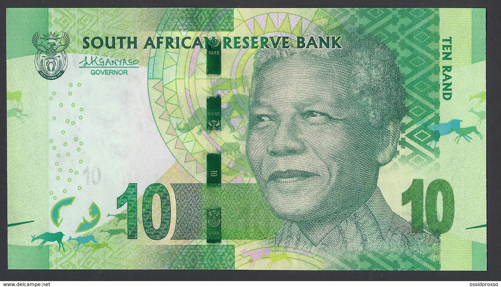 2016 -10 Rand  -  TEN RAND - Unc - Governor Lesetja Kganyago's Signature - Sudafrica