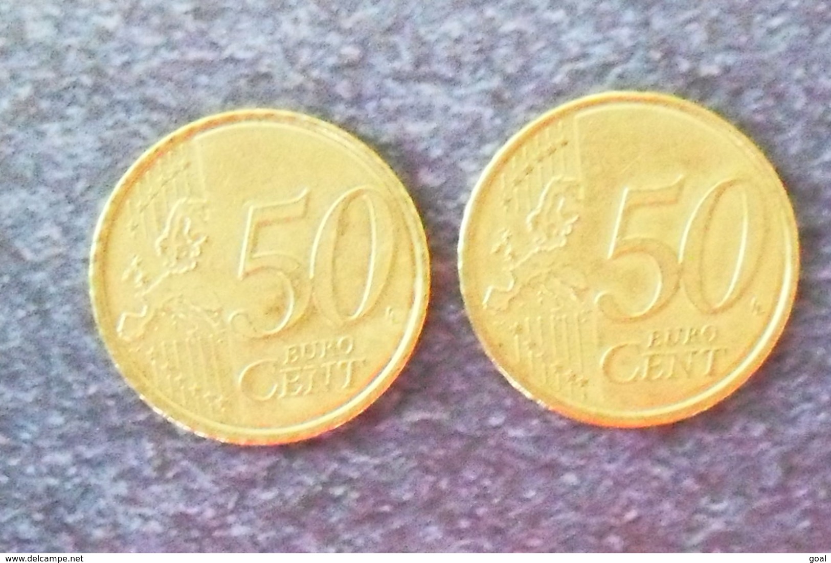 50 Cents Euro(3 Photos /Défaut De Frappe/Rare Car Surplus De Matière Sur étoile à 11h00 + Dentelé Avers-revers - Variétés Et Curiosités