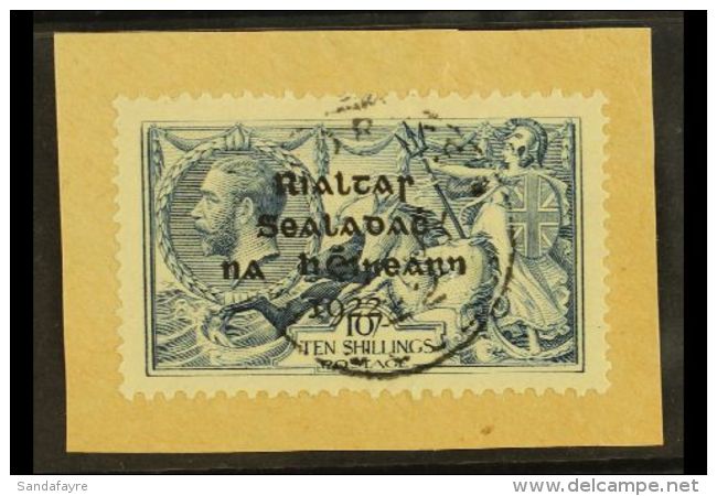 1922 DOLLARD SEAHORSE  10s Dull Grey Blue, SG 21, On A Piece With Crisp Central Cds. For More Images, Please... - Otros & Sin Clasificación