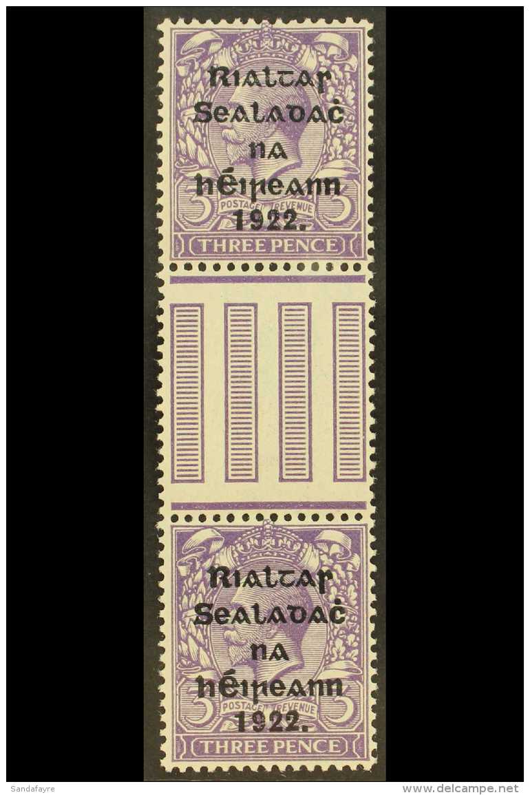 1922  (Thom) 3d Violet, SG 36, Vertical GUTTER PAIR, Never Hinged Mint. For More Images, Please Visit... - Otros & Sin Clasificación