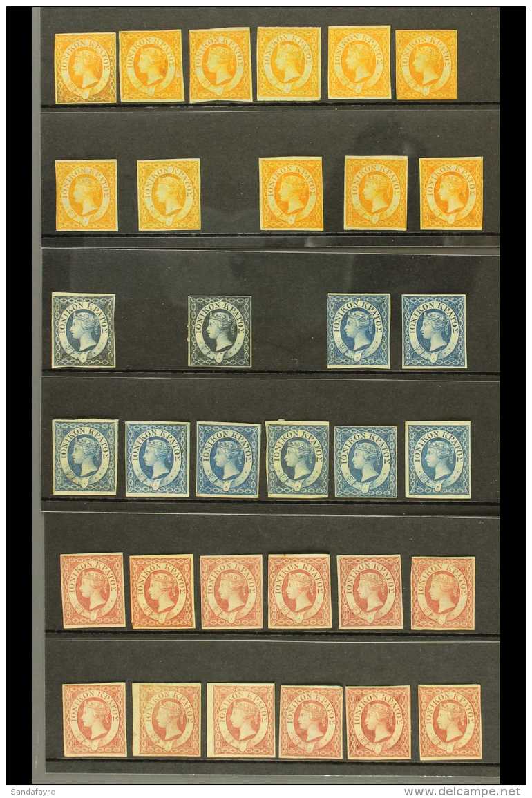 1859  Unusual Study Group Of Mint/unused Issues, SG 1-3,  Comprising (&frac12;d) Orange (12), (1d) Blue (11),... - Islas Ionian