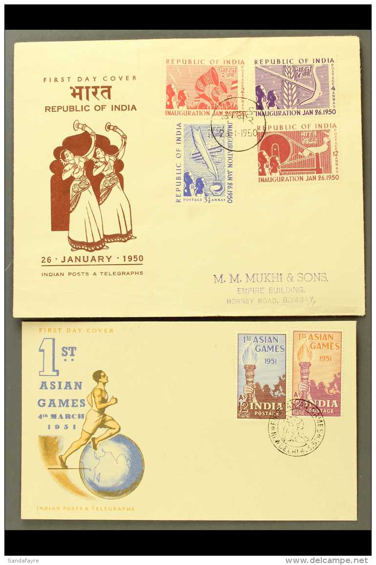 FIRST DAY COVERS  An All Different Group On Illustrated Covers With 1950 Republic Set, 1951 Games Set, 1952... - Autres & Non Classés