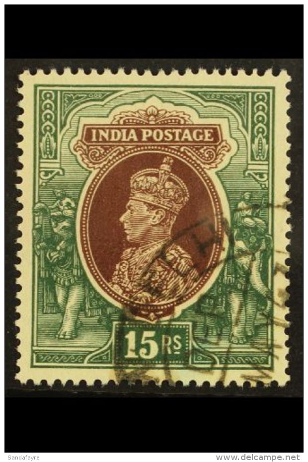 1937-40  15r Brown &amp; Green "inverted Watermark" SG 263w, Very Fine Used For More Images, Please Visit... - Other & Unclassified