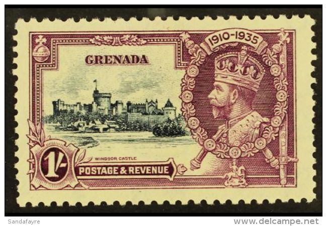 1935  1s Slate And Purple Silver Jubilee, Kite And Horizontal Log, SG 148 L., Very Fine Mint. For More Images,... - Granada (...-1974)