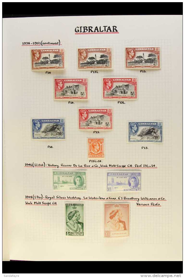 1937-51 COMPREHENSIVE MINT COLLECTION  Neatly Presented On Album Pages &amp; Only One Stamp Missing To Complete,... - Gibraltar