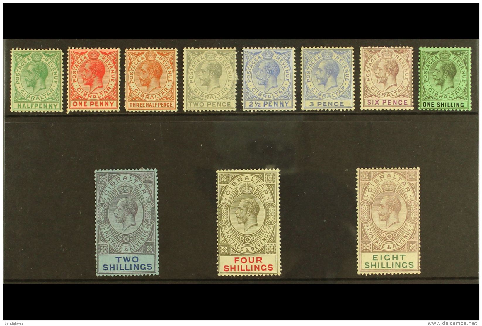 1921-27  Complete Definitive Set, SG 89/101, Very Fine Mint (11 Stamps) For More Images, Please Visit... - Gibraltar