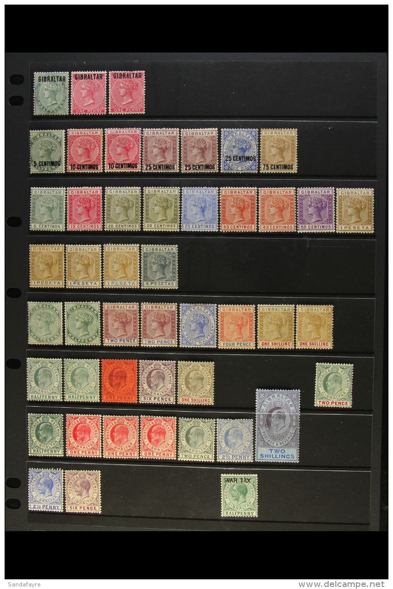 1886-1967 MINT COLLECTION/ACCUMULATION  With Light Duplication On Stock Pages, Inc 1886 &frac12;d &amp; 1d (x2)... - Gibraltar