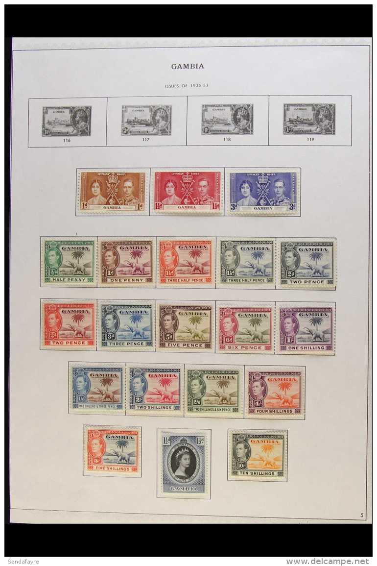 1937-1959 COMPLETE MINT COLLECTION  Presented On A Pair Of Printed Album Pages, A Complete Run From KGVI... - Gambia (...-1964)