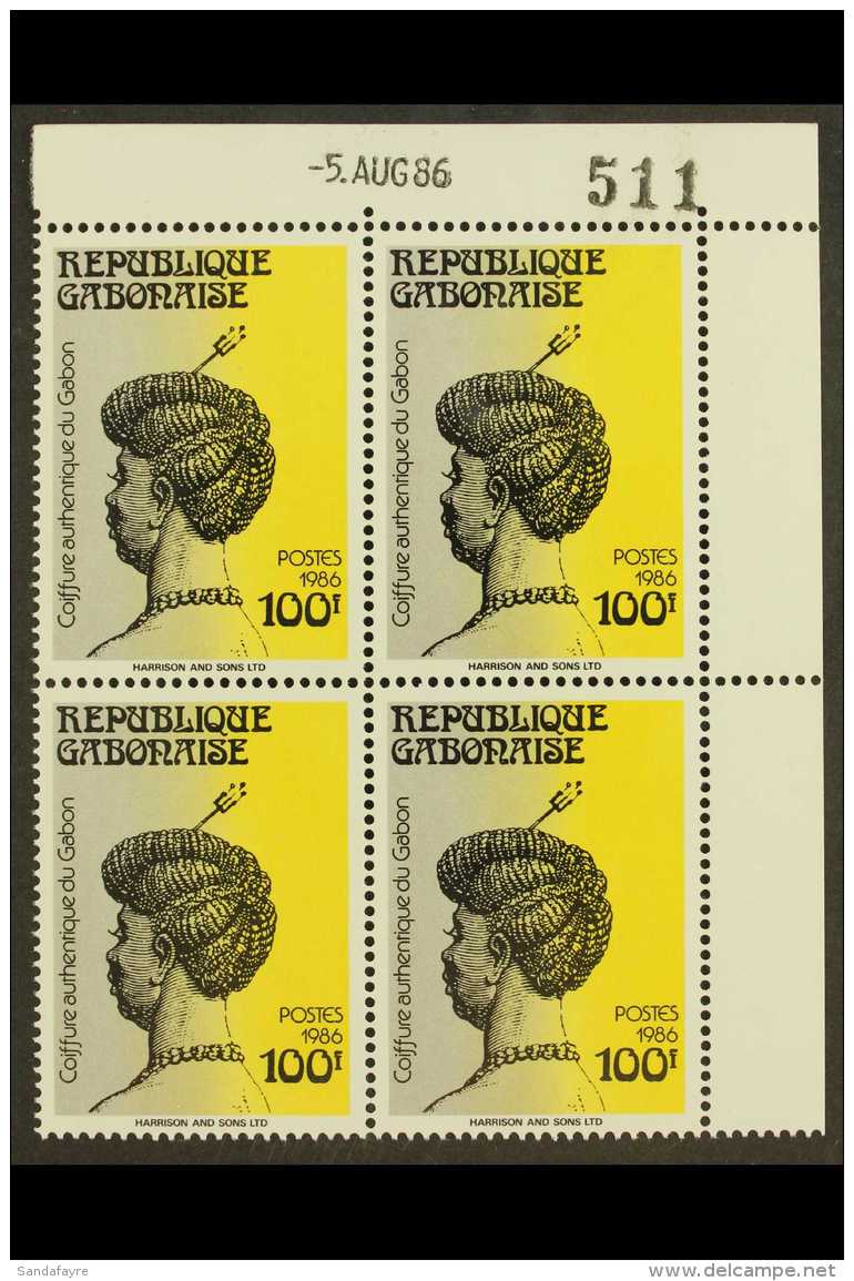1986  100f Traditional Hairstyle (Yvert 611B, Scott 609A, Michel A978) - A Superb Never Hinged Mint Corner Block... - Otros & Sin Clasificación