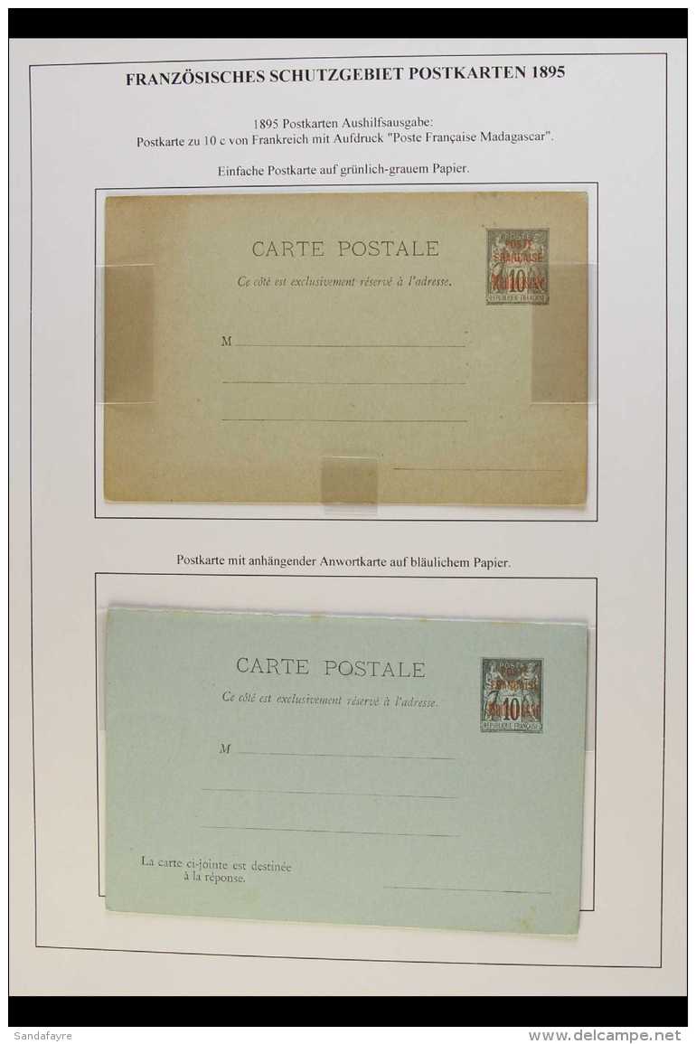 MADAGASCAR  1895 POSTAL STATIONERY. Fine Unused Group Of Overprinted Items, Comprising 1895 5c &amp; 5c+5c... - Autres & Non Classés