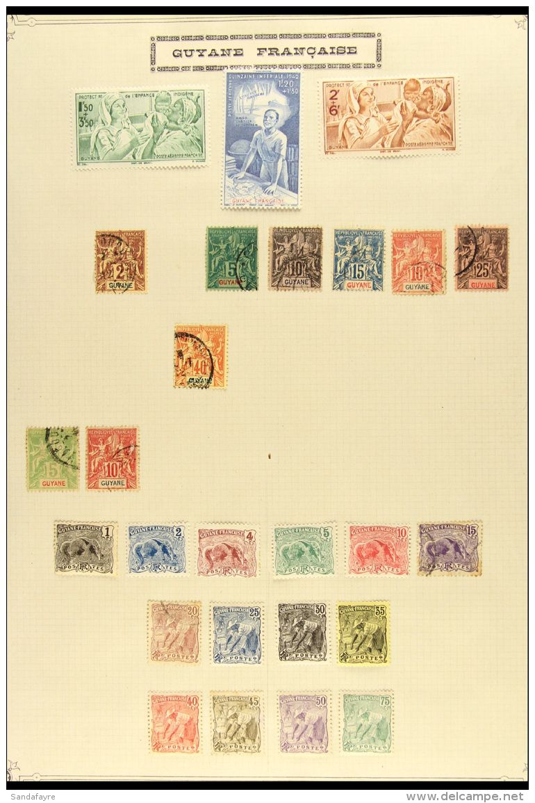 FRENCH GUIANA  1892-1942 COLLECTION On Leaves, Some Used But Mostly Fresh Mint All Different Stamps, Inc 1892... - Other & Unclassified