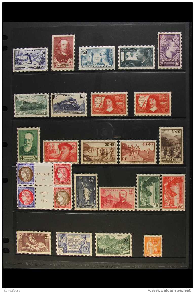 1937 YEAR SET - NEVER HINGED MINT  A Complete Year Set, From Yv 334/371, Presented On Stock Pages. Never Hinged... - Other & Unclassified
