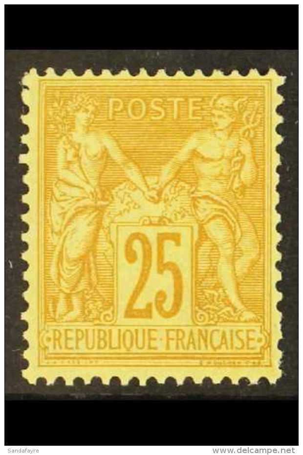 1877-90  25c Bistre On Yellow Peace &amp; Commerce, SG 263 (Yvert 92), Fine Never Hinged Mint. Fresh &amp;... - Otros & Sin Clasificación