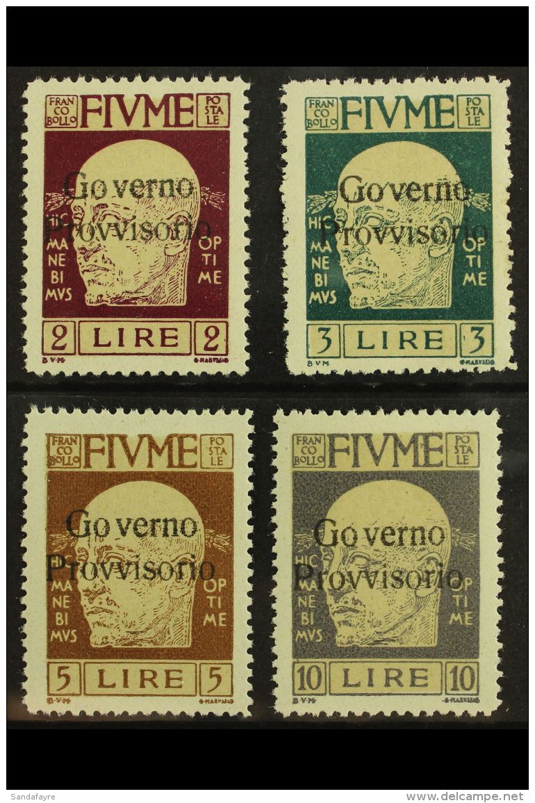 1921  2L To 10L "Governo Provisorio" Overprints Top Values (SG 174/77, Sassone 160/63), Never Hinged Mint, Fresh,... - Fiume