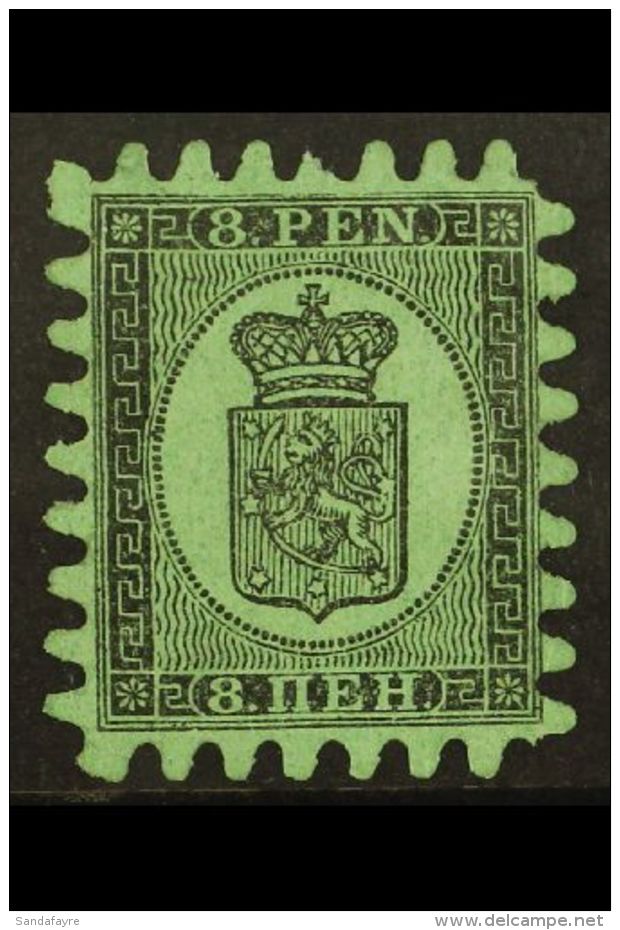 1866-67  8p Black/green Wove Paper, Type II Serpentine Roulette, SG 45, Unused With One Shortish Perf For More... - Otros & Sin Clasificación