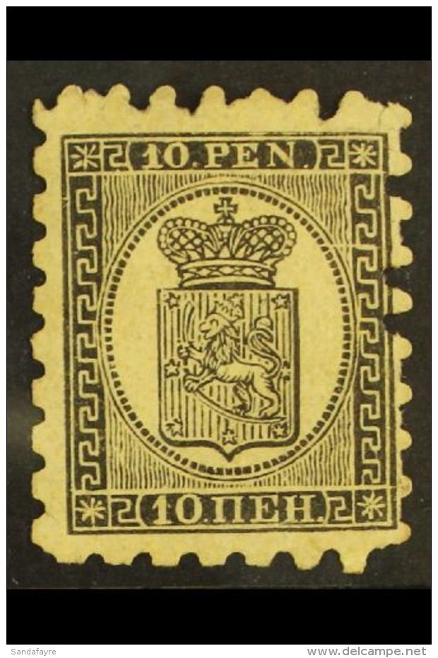 1866  10p Black/buff, Type II Serpentine Roulette Perf, SG 21, Regummed Mint For More Images, Please Visit... - Other & Unclassified