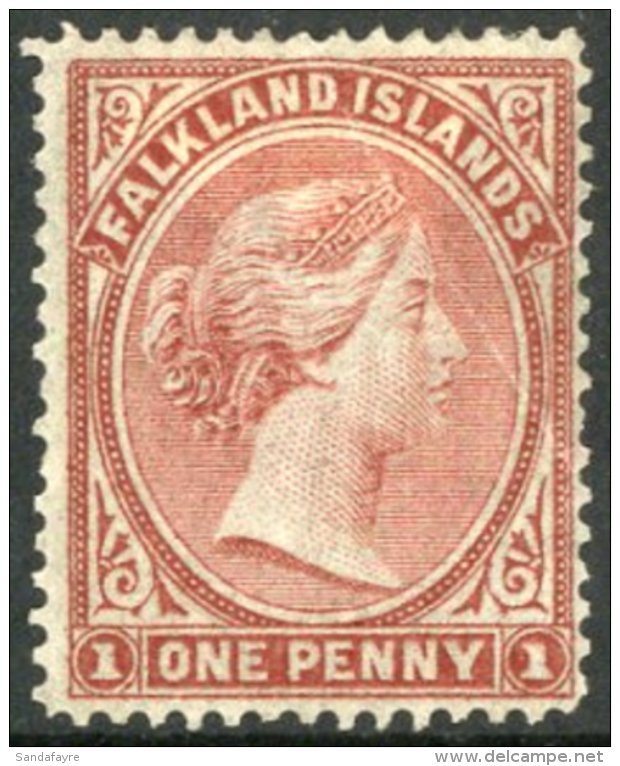 1878  1d Claret, No Watermark SG 1, Unused With Good Colour And Perfs, Diagonal Crease.  For More Images, Please... - Islas Malvinas