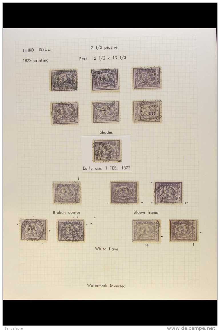 1872-75 SPHINX &amp; PYRAMID - PENASSON PRINTING.  2&frac12;pi VIOLET Specialized Used Study Written Up On A Page... - Autres & Non Classés