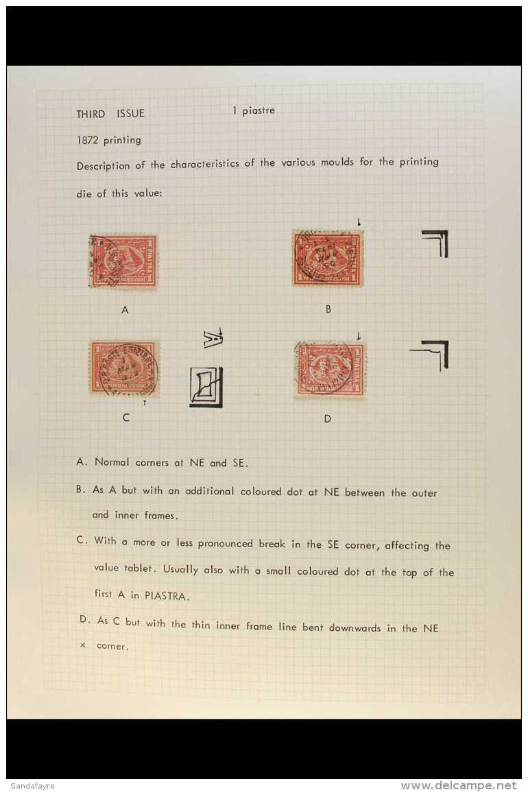 1872-75 SPHINX &amp; PYRAMID - PENASSON PRINTING.  1pi RED (SG 27 &amp; 31) Splendid Specialized Used Study... - Otros & Sin Clasificación