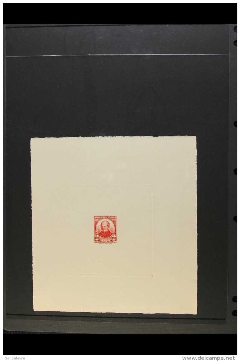 1948 IMPERF DIE PROOF  For The 1.90s Air Bello Issue (Scott C174, SG 826) Printed In Red On Ungummed Paper,... - Equateur